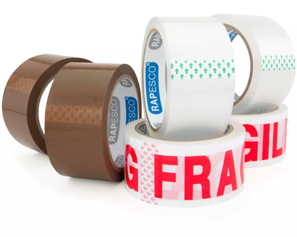 Rapesco 6 Verpackungbänder 50 mm x 50 m, 6 Stück