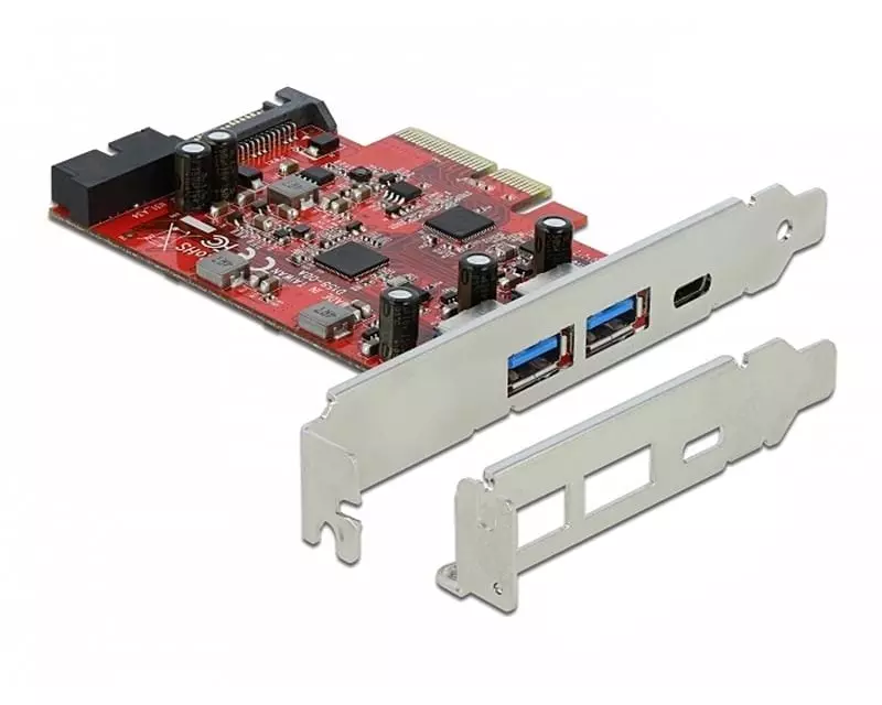 Delock PCI-Express-Karte USB-C / USB-A / intern USB 5 Gbps