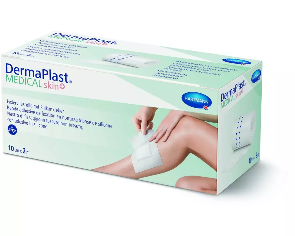 DermaPlast Medical skin+ Fixiervliesrolle 10 cm x 2 m