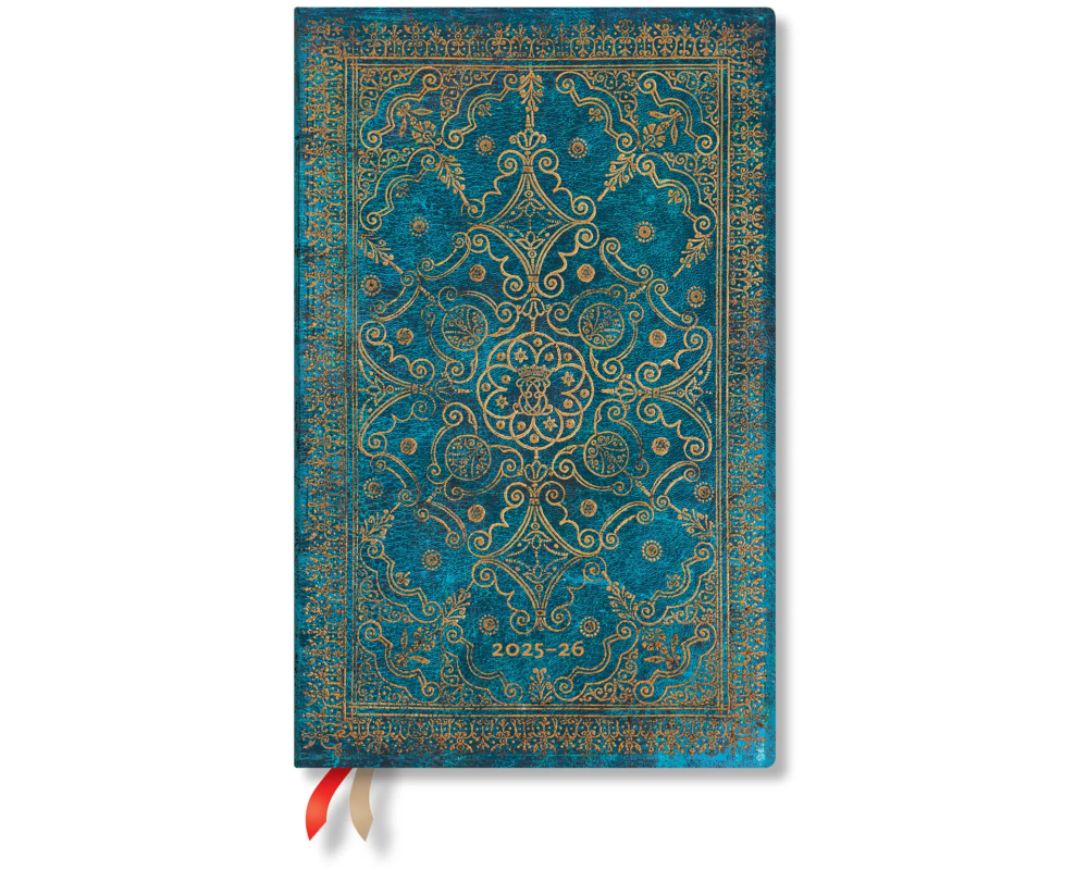 PAPERBLANKS Agenda Azurblau Maxi 25/26 FD0668-9 1W/2S 18M DE VER SC 13.5x21cm