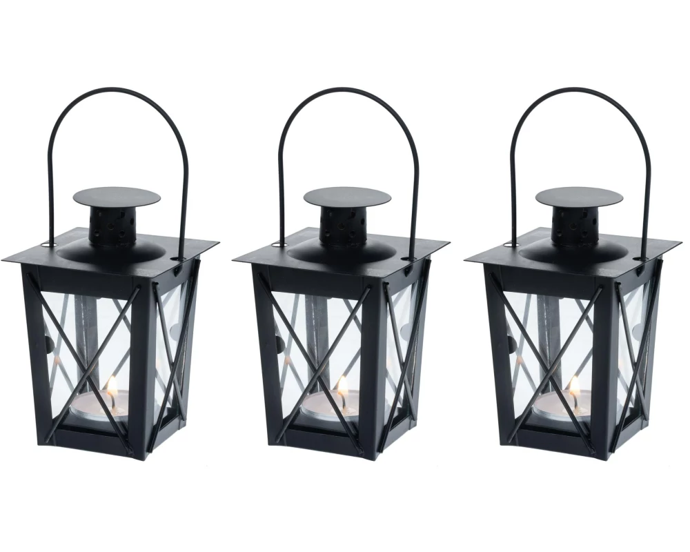 COCON Laterne Mini, 3er Set, Schwarz