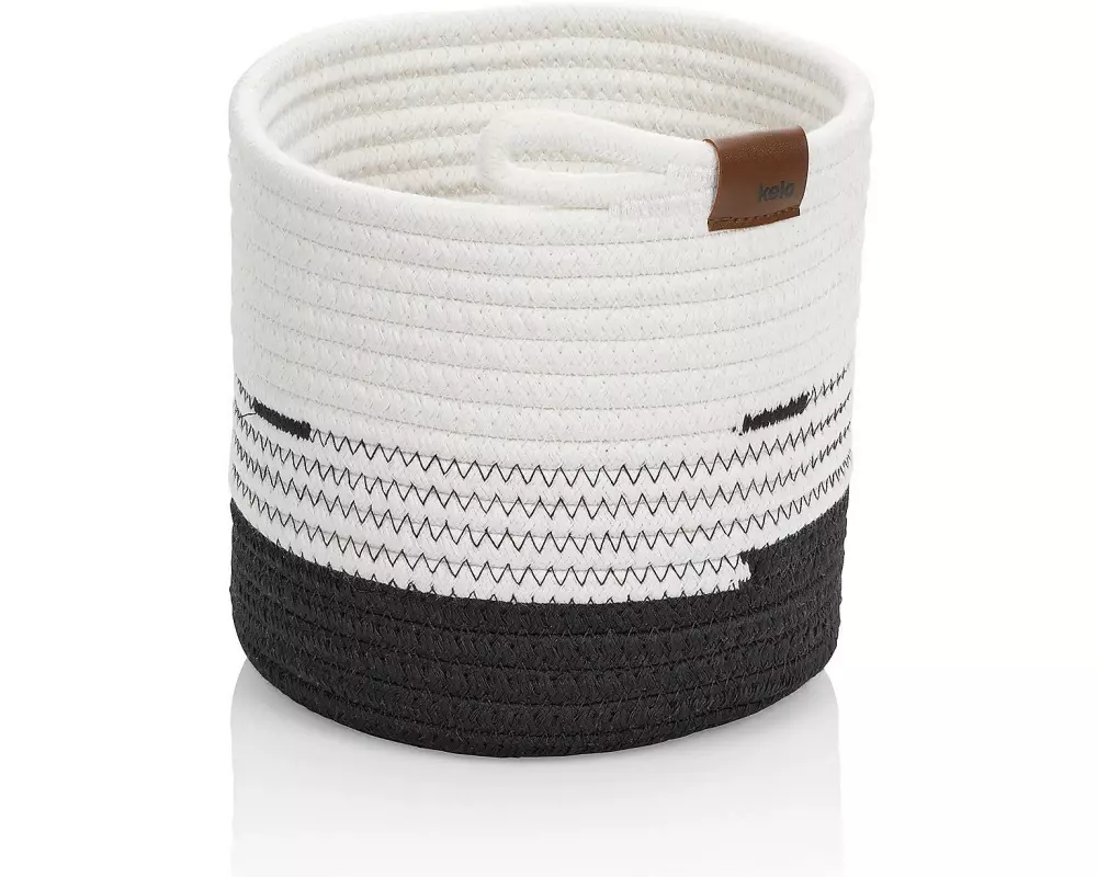 Kela Aufbewahrungskorb Hedda 18 x 17 cm, Schwarz/Weiss