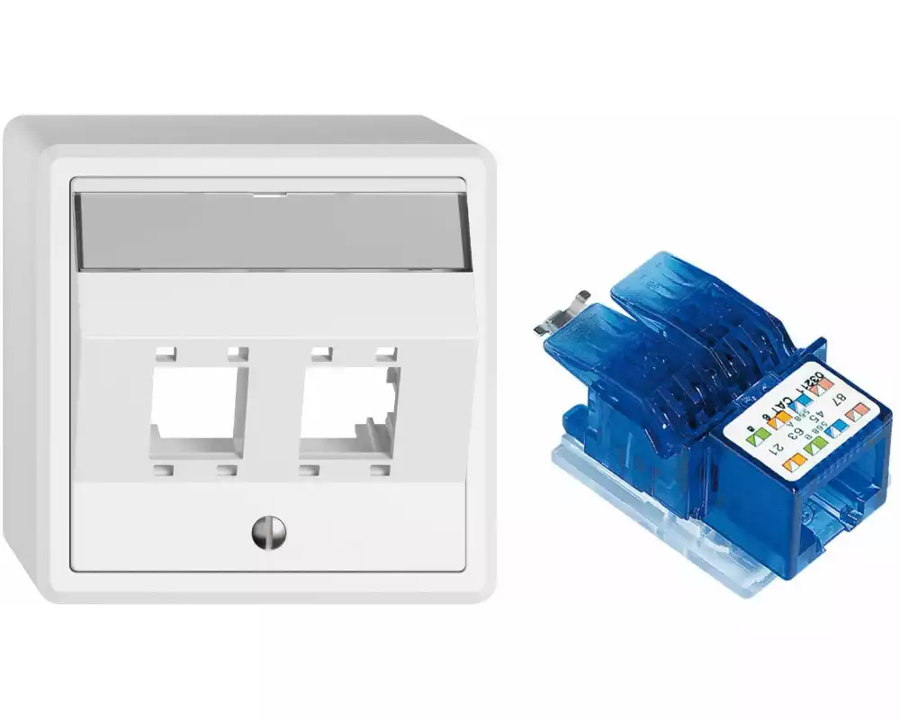 Feller EDIZIOliv AP-Netzwerkdose inkl. 1x R&M freenet Modul Cat. 6