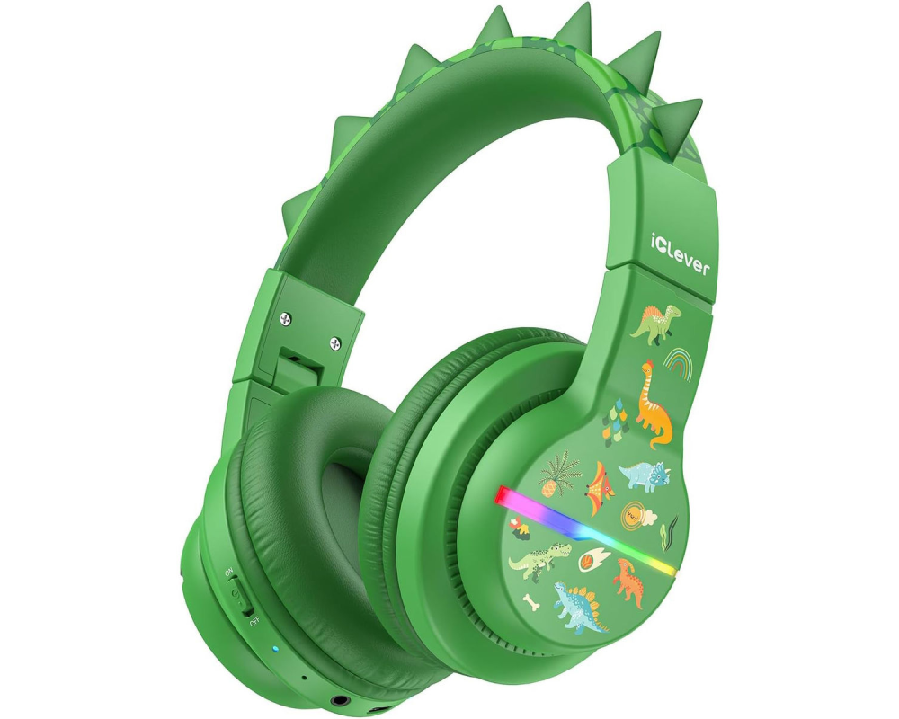 ICLEVER Kids Bluetooth Headphones C03-1702N-38 BTH12, LED, 55h, dinosaur
