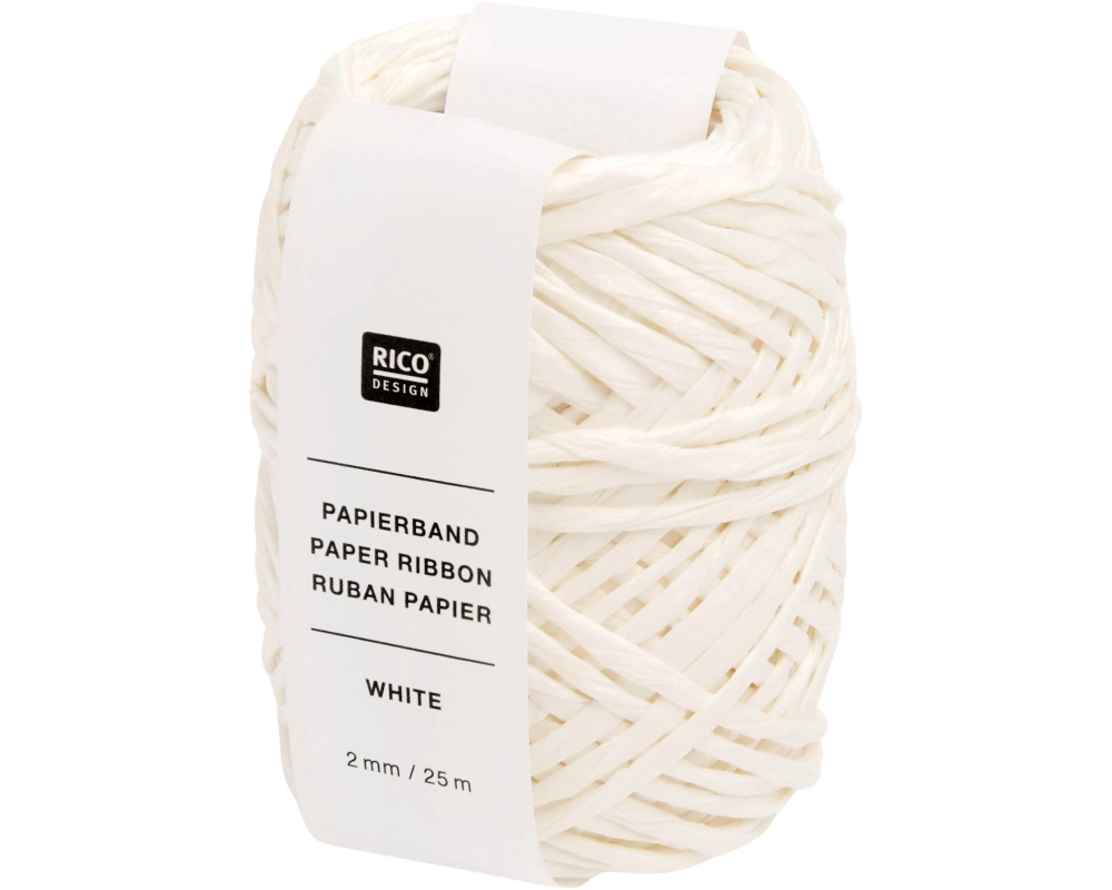 RICO DESIGN Papierband 2mmx25m 401305 Weiss