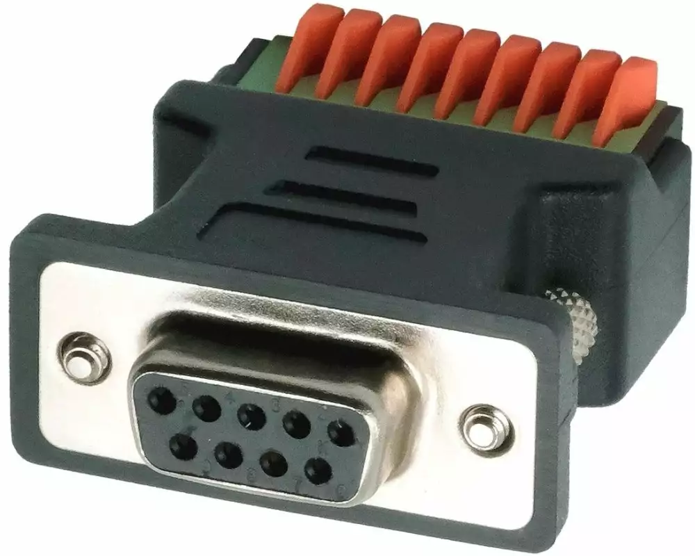 Exsys Adapter 9-pin Buchse zu 9-pin Terminal Block mit Drucktaster