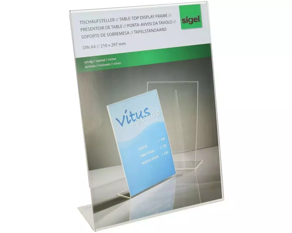 Sigel Tischaufsteller schräg A4