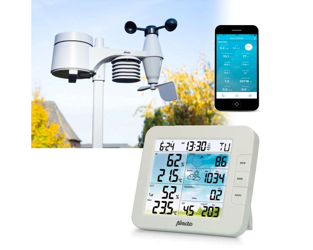 Alecto Wetterstation WS5400 8 in 1 WIFI mit App