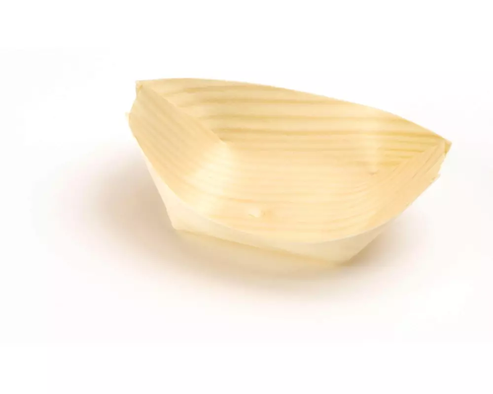 Sier Fingerfood-Schale Holzboot 4.5 x 8 cm, 100 Stück