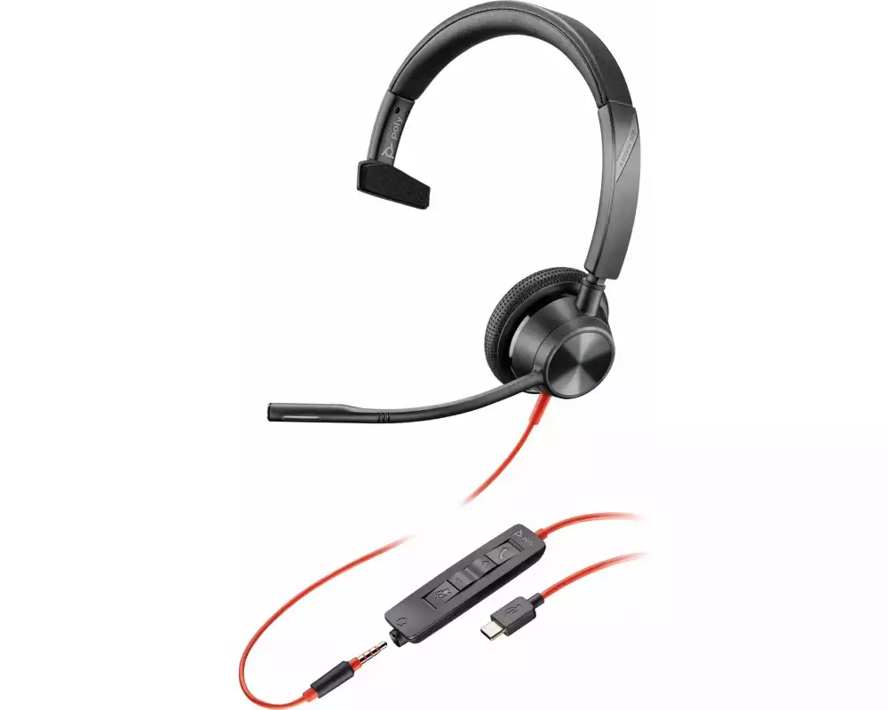 HP Headset Poly Blackwire 3315 USB-A/C, Klinke, Schwarz