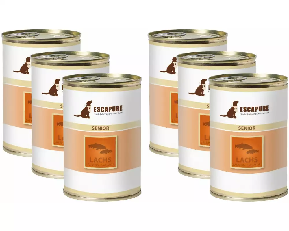 Escapure Nassfutter Senior Menü-Lachs, 6 x 400 g