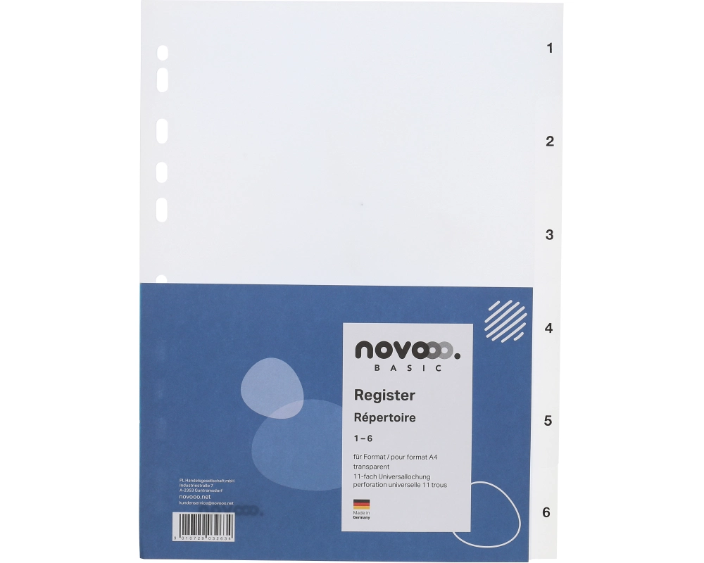 NOVOOO Register PP A4 41003 transparent 1-6