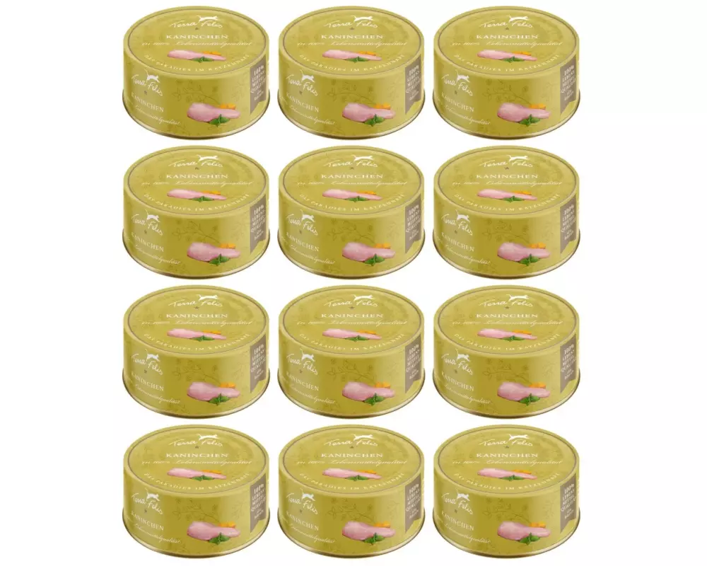 Terra Faelis Nassfutter Adult getreidefrei mit Kaninchen, 12 x 80 g