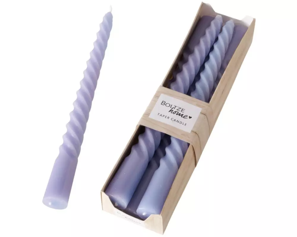 Boltze Stabkerze Twisto 6er Set, Flieder