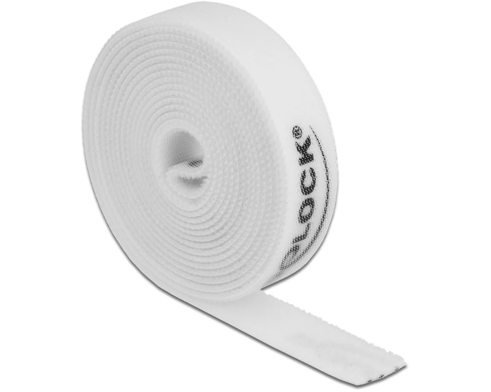 Delock Klettband 2 m x 15 mm Weiss