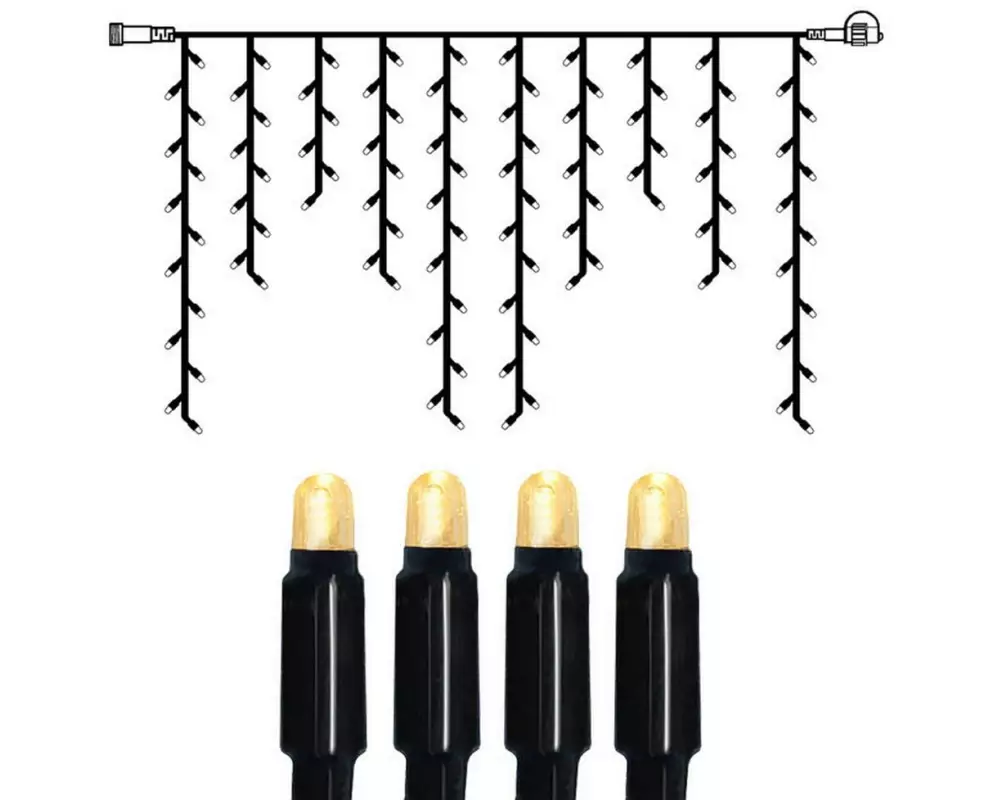 Star Trading System 24 Extra, Icicle, 200 cm x 100 cm Schwarz, Warmweiss