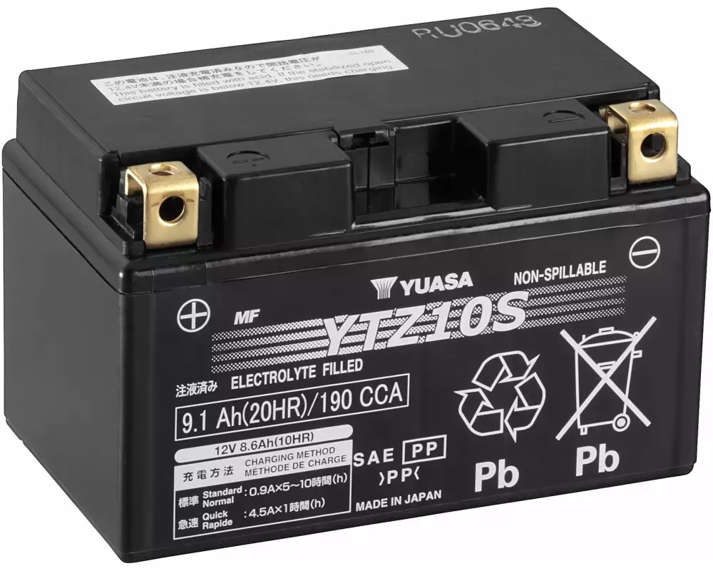 YUASA Motorradbatterie AGM 12V/9.1Ah/190A