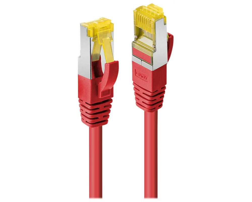 LINDY Patch Cable, Cat.7, S/FTP, RJ45-RJ45, 10m, red, LSOH, PIMF, Cat7 rawcable with Cat6a conncetors