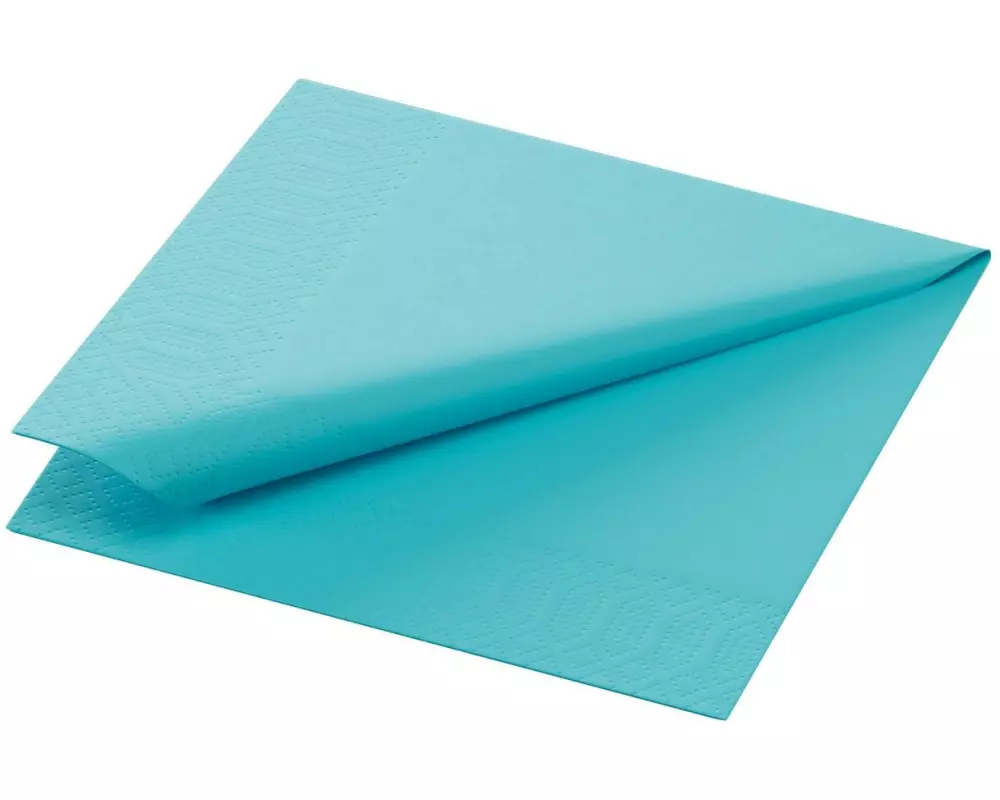 Duni Papierservietten Tissue 24 cm x 24 cm, 250 Stück, Türkis
