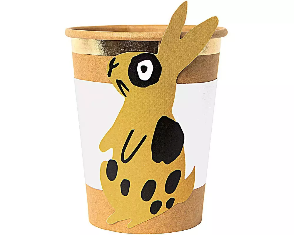 Rico Design Manschette für Pappbecher, Hase, 6 Stück