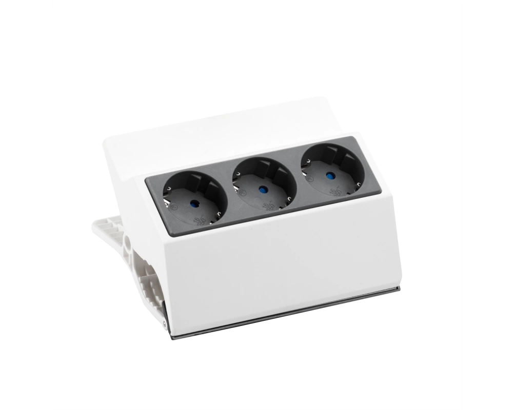 BACHMANN PEGGY Aufklemmsteckdosenleiste 3x Schutzkontakt, weiß, 3 m
