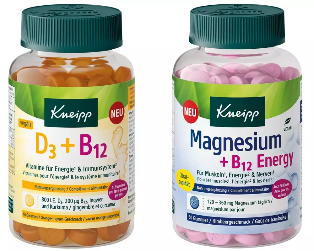 Kneipp D3 + B12 Gummies & B12 Mg & B12 Gummies 60 Stück