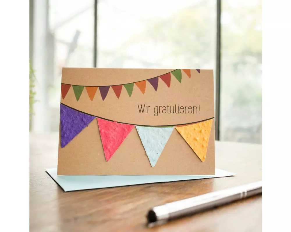 Die Stadtgärtner Wir gratulieren mit Samenpapier und Umschlag