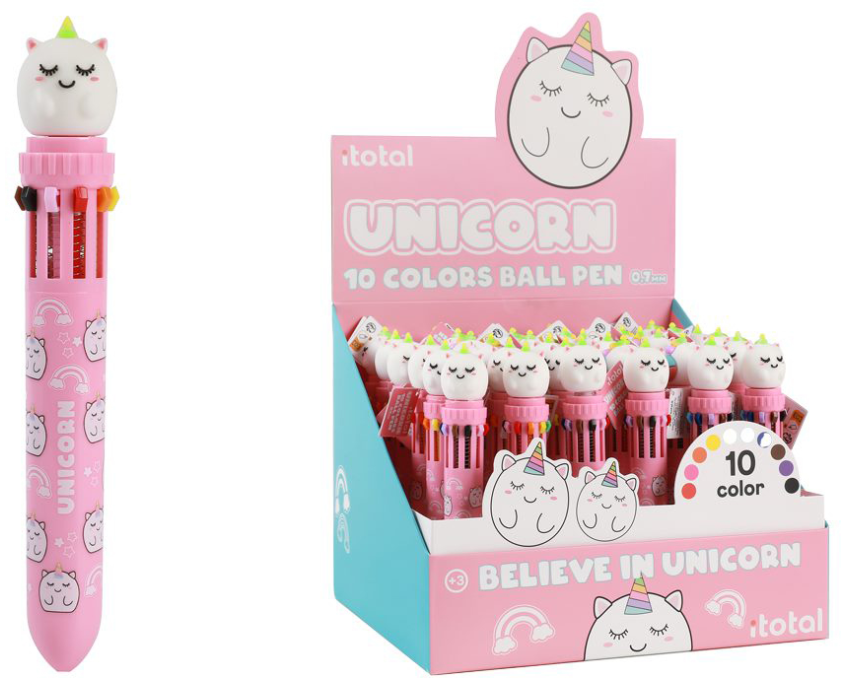 ROOST Multicolorstift Einhorn XL2370B 10 Farben