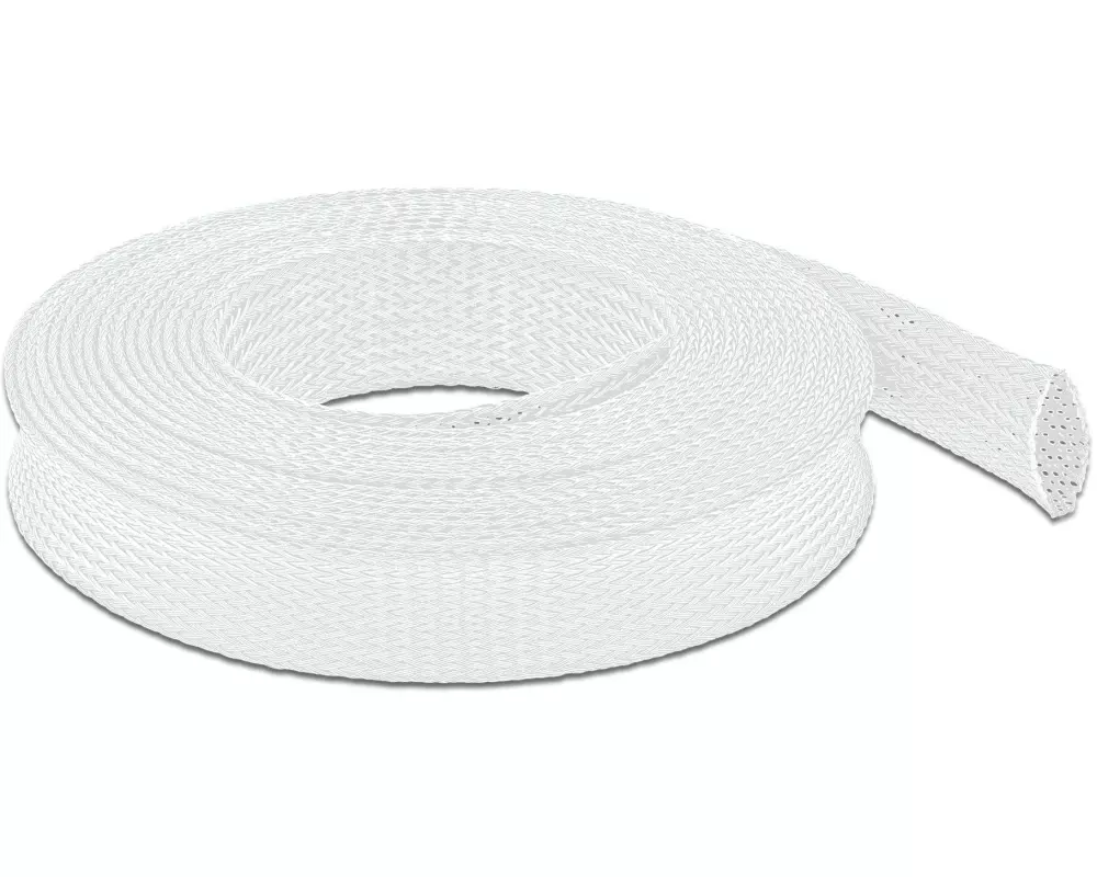 Delock Geflechtschlauch dehnbar 10 m x 25 mm Weiss