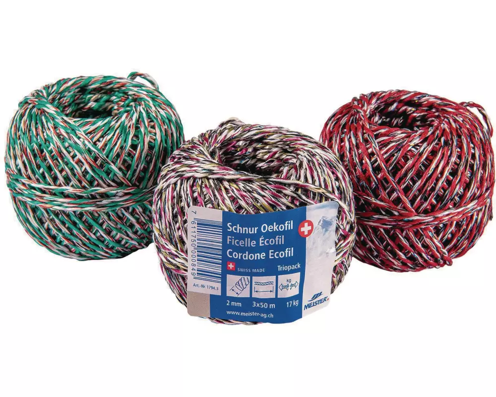 Meister Handpackschnur Set «OEKOFIL», Ø 2 mm, 3x50 m, 17 kg