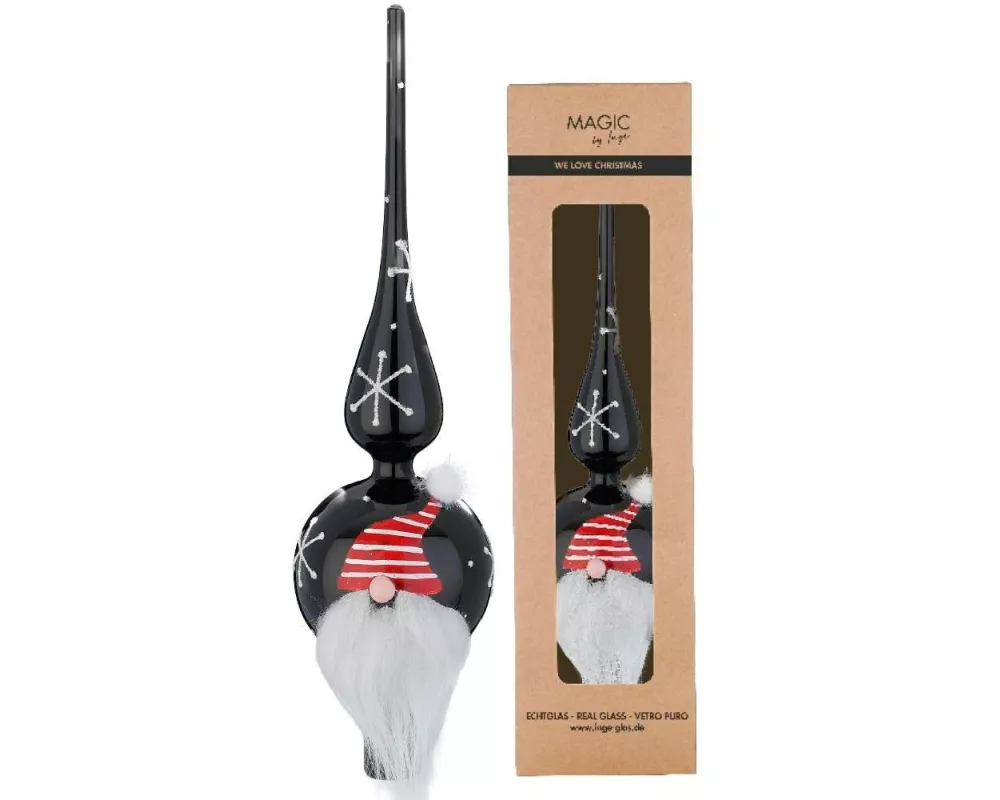 INGES CHRISTMAS DECOR Baumspitze Ebony Black 31 cm, Schwarz