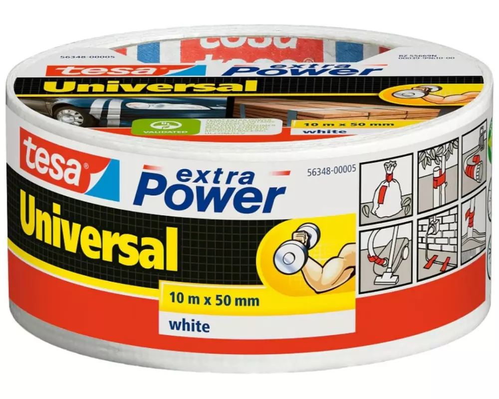 tesa Klebeband extra Power Universal Weiss, 25 m x 50 mm