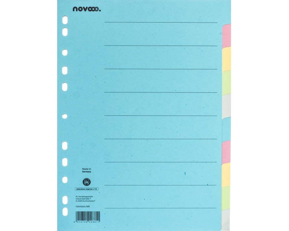 novooo. Register A4, 1 Reihe, 10 Tabs Bunt