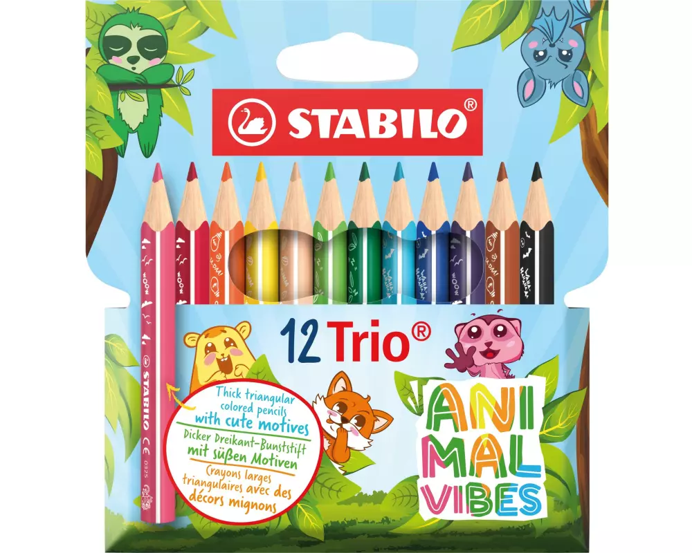 STABILO Trio dick kurz Animal Vibes Mehrfarbig