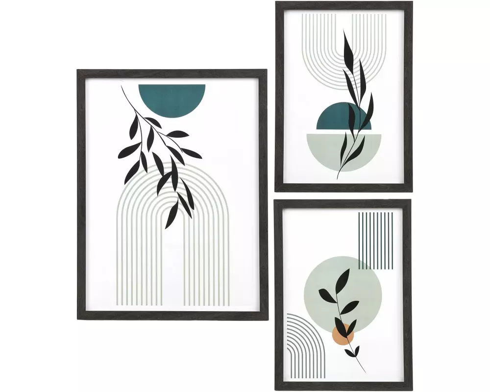 House Nordic Bilderrahmen-Set Aspen, MDF/Glas, Schwarz