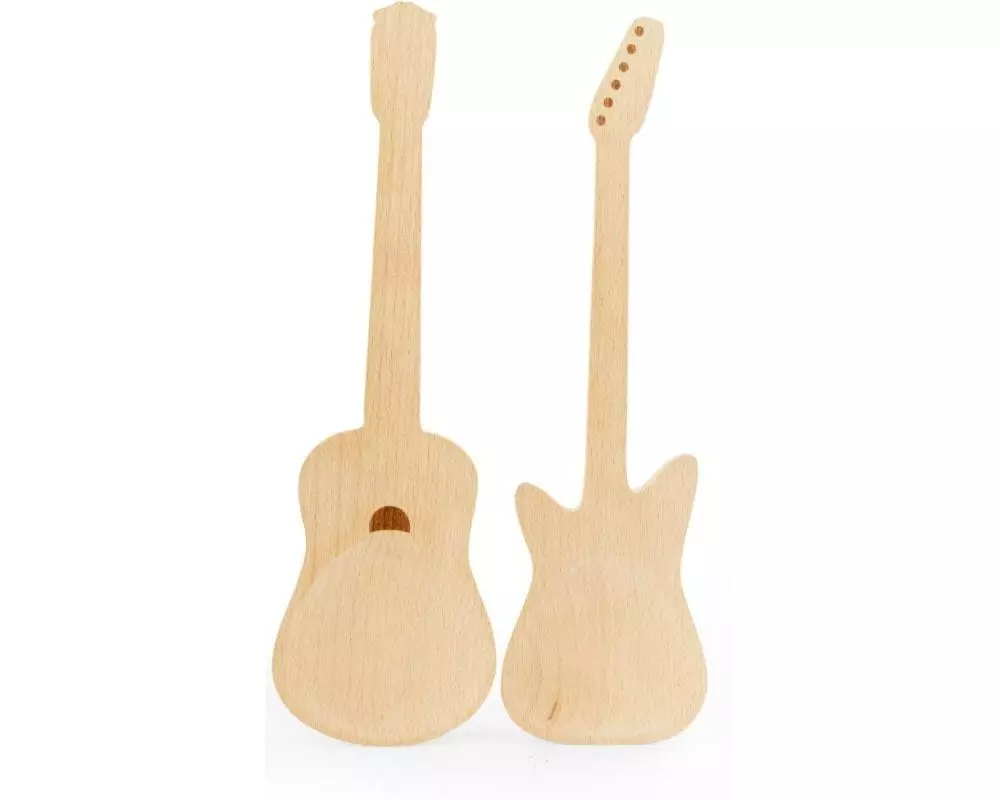 Kikkerland Salatbesteck Gitarre Hellbraun