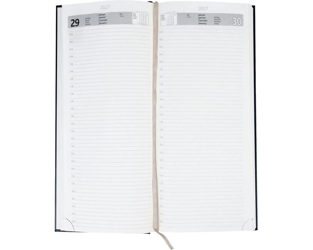 Simplex Geschäftsagenda Langformat 2027 1T/1 S, 13.5 x 31.5 cm, Blau