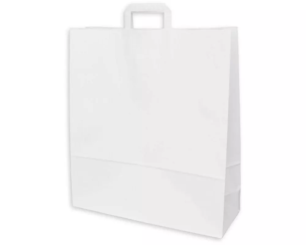 ELCO Geschenktüte mit Flachhenkel 45 x 15 x 49 cm 50 Stück, Weiss