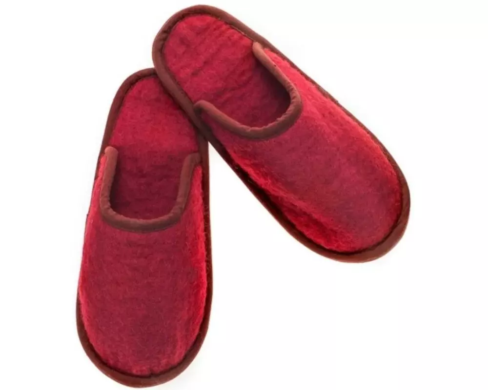 Glorex Filz-Pantoffeln Rot, Grösse L