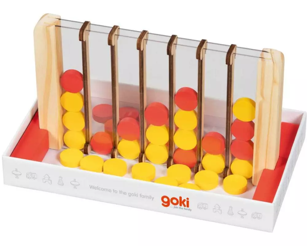 Goki Kinderspiel Vier gewinnt 22.3 x 12.5 cm, 45 Teile