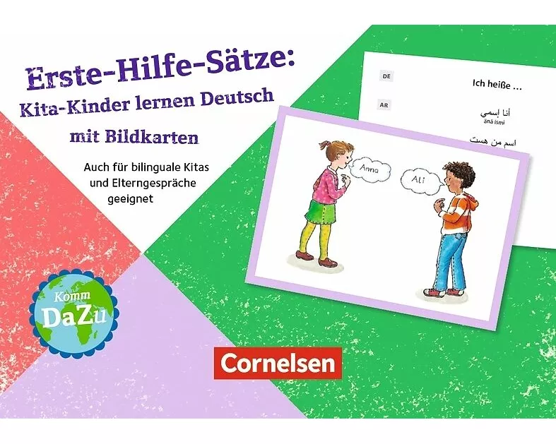 Erste-Hilfe-Sätze: Kita-Kinder lernen Deutsch mit Bildkarten