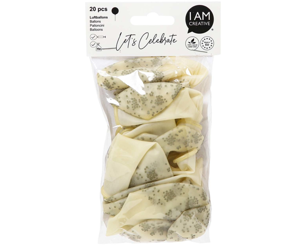 I AM CREATIVE Ballons Konfetti 27cm 6010.78 transparent/gold 20 Stück