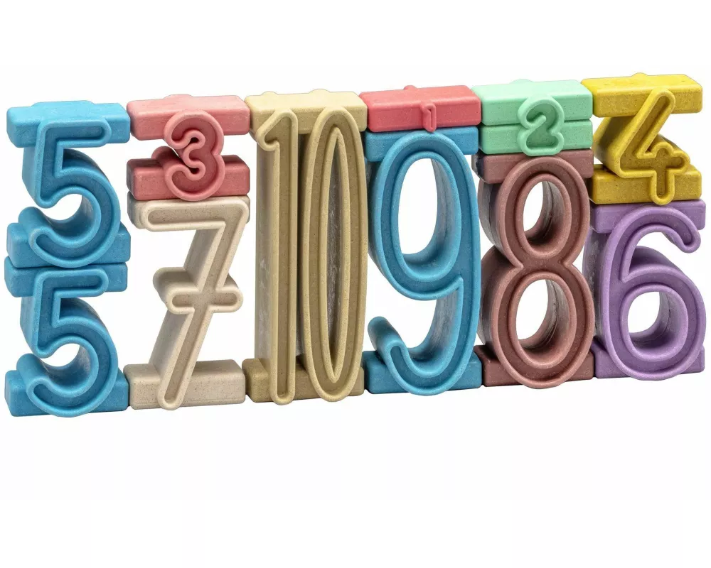 Stapelzahlen 100er Zahlenraum in Montessori-Farben