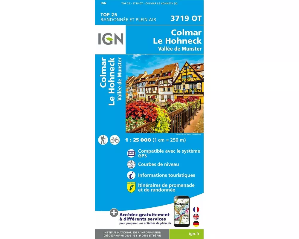 Colmar.Le Hohneck.Vallée de Munster 1:25 000