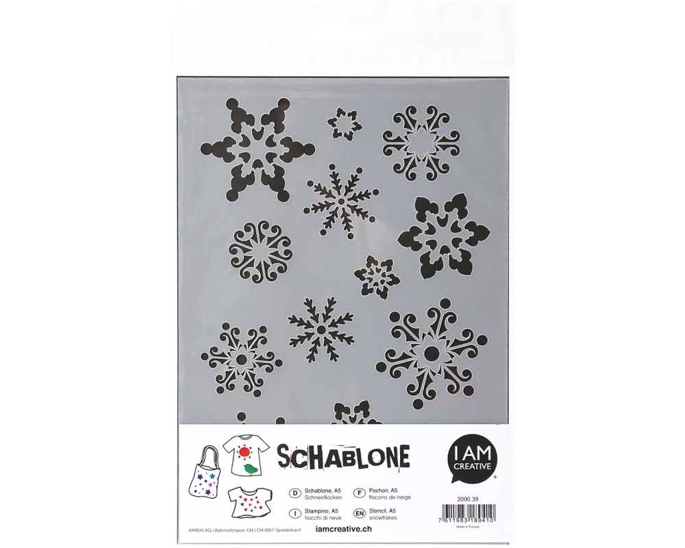 I AM CREATIVE Schablone A5 2000.39 Schneeflocke