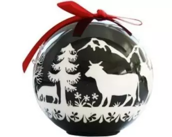 creanorm Weihnachtskugel Scherenschnitt LED Schwarz/Weiss