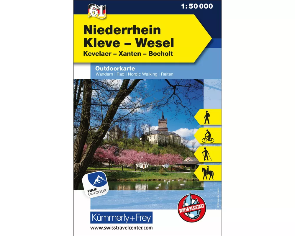 Kümmerly+Frey Outdoorkarte Deutschland 61 Niederrhein, Kleve, Wesel 1:50.000