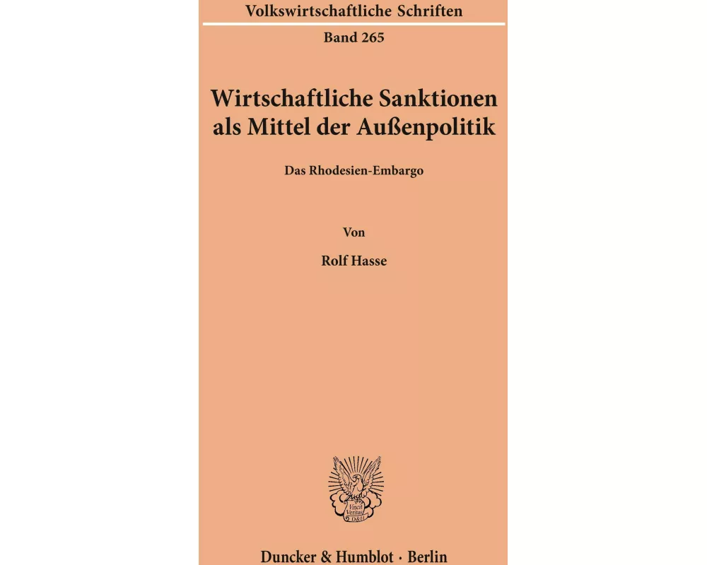 Wirtschaftliche Sanktionen als Mittel der Außenpolitik
