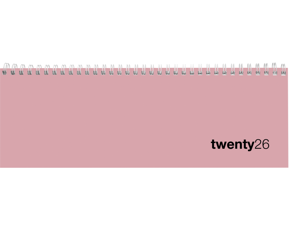 BIELLA Pultkalender Colorful 2026 888377400026U 1W/2S rosa ML 29.7x10.5cm