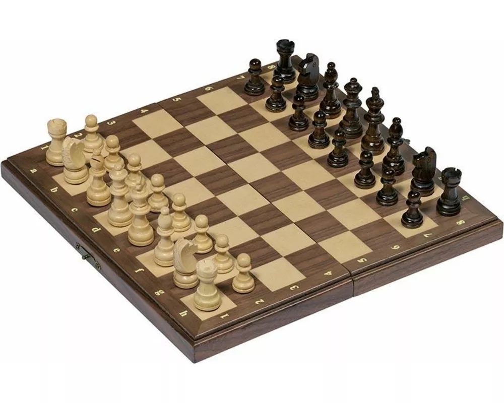 Magnetisches Schachspiel in Holzklappkassette